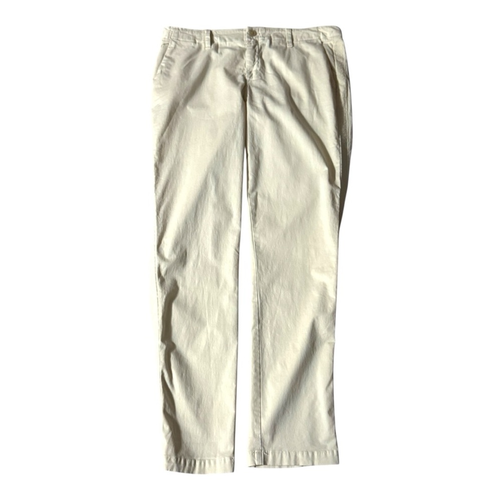 Gap Girlfriend Chino with Side Detail Womens Size 12 Tall Cream Embroidered